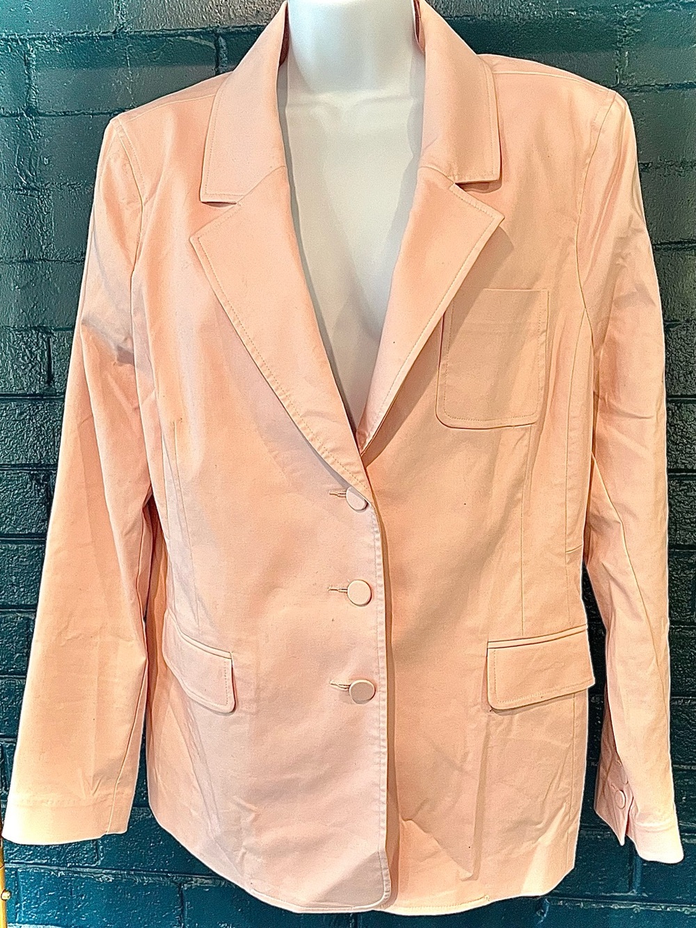 Women's Light Pink Single-Breasted Blazer Jacket